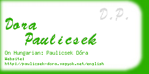 dora paulicsek business card